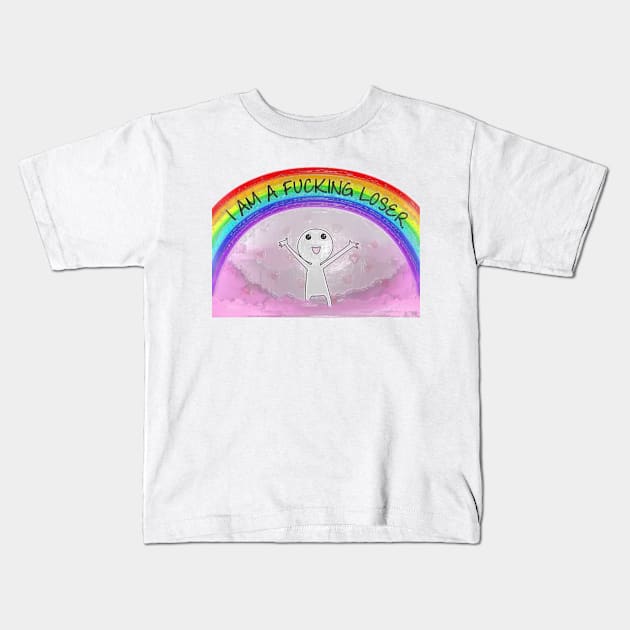 rainbow imma fuc**** loser funny says Kids T-Shirt by yrb barach